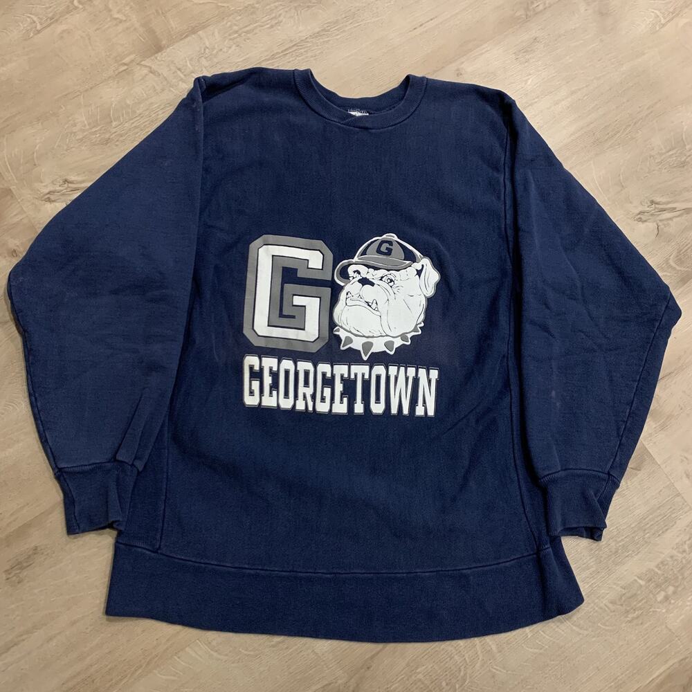 Vintage 90s Georgetown University Hoyas Sweatshirt Men's XL Navy Heavyweight